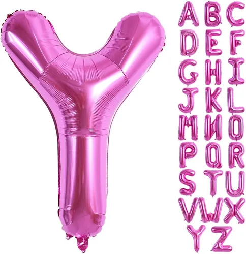 Miniatura 23 de TONIFUL Globos grandes de 40 pulgadas de color rojo rosa con letras B, globos gigantes de letras del alfabeto, globos grandes de Mylar