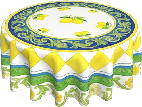 Miniatura 35 de Mantel redondo de 60 pulgadas, mantel de estrellas rojas y blancas (apto para mesa de 20 a 47 pulgadas) para cenas, reuniones familiares, decoración
