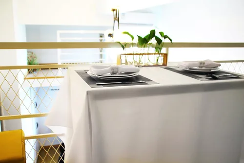 Miniatura 6 de GEFEII Servilletas de tela de poliéster sólido de 18 x 18 pulgadas para cocina, mantel rectangular cuadrado redondo para bodas, fiestas