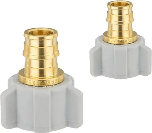 Miniatura 8 de Paquete de 2 adaptadores giratorios NPT hembra Niikappu de 3/4 pulgadas PEX A x 1/2 pulgadas, accesorio de expansión Pex-A de flujo completo
