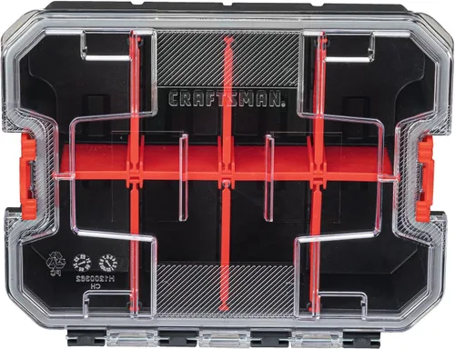 Miniatura 2 de CRAFTSMAN VERSASTACK Organizador de almacenamiento, organizador de piezas pequeñas, 8 compartimentos, tapa incluye pestillo seguro (CMST17827)