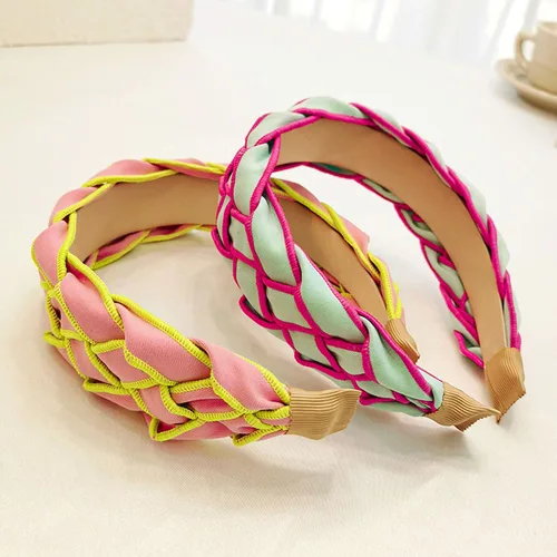 Miniatura 6 de Diadema con joyas anudadas para mujer, adorno de cristal, banda para el pelo mixta, accesorios de nailon para el cabello para niñas (negro)