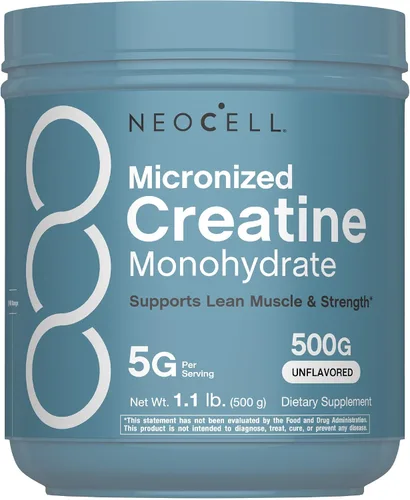 NeoCell Monohidrato de creatina en polvo | 1.1 lb | Sin sabor | Suplemento micronizado | para mujeres y hombres