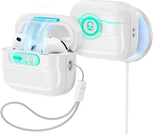 Miniatura 27 de ESR Funda para AirPods Pro (2023/2022/2019, 2ª/1ª generación), compatible con Airpods Pro 2 (cable USB-C/Lightning), listo para MagSafe, bloqueo