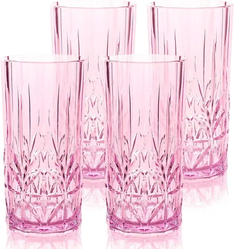 Miniatura 7 de BELLAFORTE Vaso alto de Tritan inastillable, juego de 4, 18 onzas, vasos para beber Myrtle Beach, vasos de plástico irrompibles para regalos, Azul
