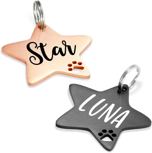 Miniatura 19 de Ultra Joys Placas de Identificación para Perros Personalizadas para Mascotas - Placa de ID Personalizada con Pata Hueca - Placa Grabada para Perros
