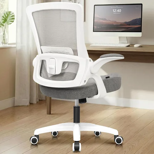 Miniatura 10 de NEO CHAIR Silla de escritorio para oficina y computadora de respaldo alto de malla, asiento para juegos ergonómico ajustable, cómodo, con Beige