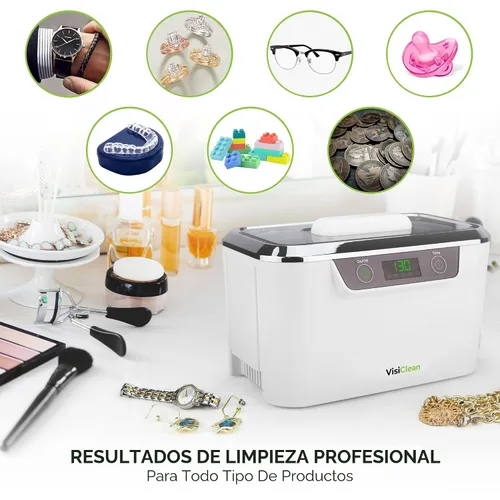 Miniatura 5 de Limpiador ultrasónico, limpiador ultrasónico profesional para anillos de diamante, plata, oro, aretes, collares, anteojos, dentaduras, retenedor