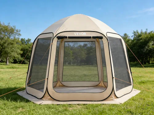 Miniatura 14 de VEVOR Tienda de campaña emergente con pantalla, 6 x 6 pies, carpa con pantalla de 6 lados para 4-6 personas con toldo extendido, toldo con pantalla
