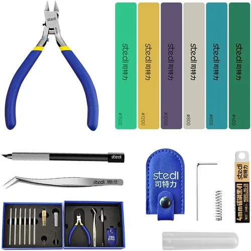 Miniatura 10 de stedi Pinza para modelo, cortador de rebabas con hoja única ultradelgada y resorte rígido Pinzas de hobby para reparación de Gundam