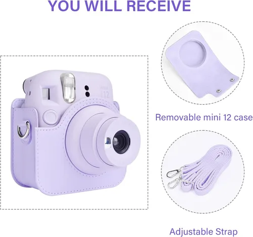 Miniatura 2 de Rieibi Funda para cámara compatible con Fuji Instax Mini 12 – Funda de transporte para cámara instantánea Fujifilm Instax Mini 12 – Mini 12 Funda
