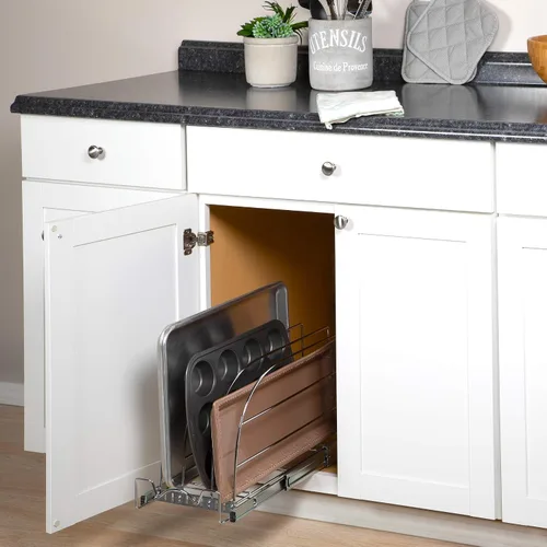 Miniatura 2 de HOLDN' STORAGE Organizador extraíble para utensilios de horno, tabla de cortar y bandejas, divisores ajustables, resistente, garantía limitada