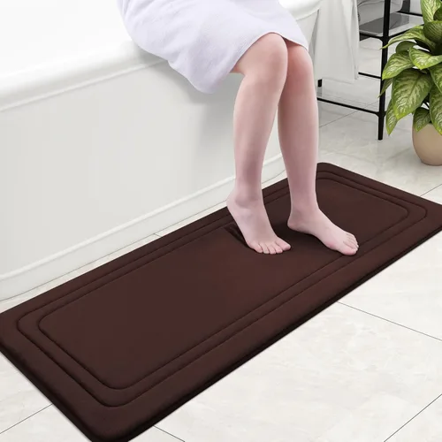 Miniatura 58 de Grandaily Alfombra de baño de espuma viscoelástica de 24 x 16 pulgadas, ultrasuave, antideslizante y absorbente, lavable a máquina, cómoda alfombra