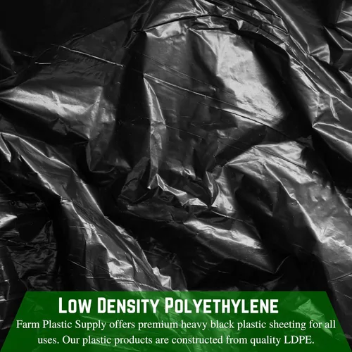 Miniatura 6 de Farm Plastic Supply - Láminas de plástico negro - 4 mil - (10' x 100') - Lona negra, láminas de barrera de vapor de polietileno, lona para pintores