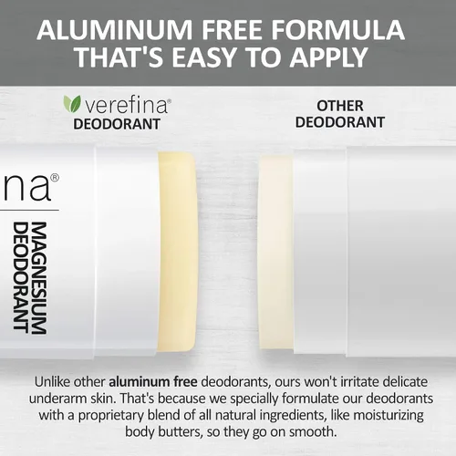 Miniatura 2 de Verefina Desodorante sin aluminio para hombres y mujeres, totalmente natural, hipoalergénico, sin parabenos, no tóxico, libre de crueldad, vegano