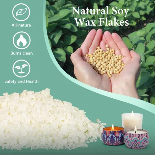 Miniatura 3 de SAEUYVB Cera de vela de soja natural y cera de vela de soja para hacer velas, 2 libras de cera de soja para hacer velas, cera de vela de soja