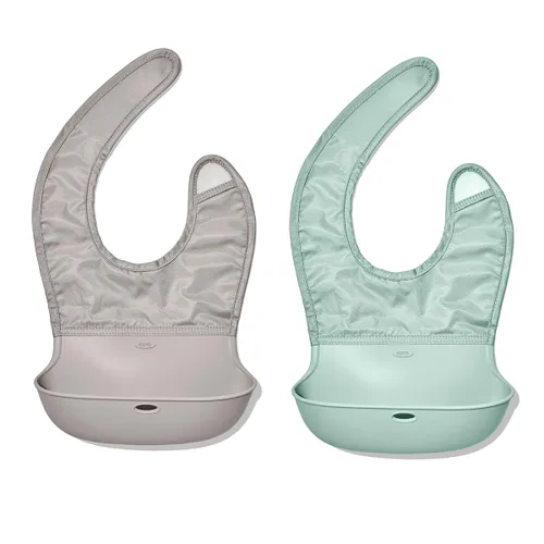 Miniatura 9 de OXO Tot Babero enrollable, paquete de 2, flor y anochecer