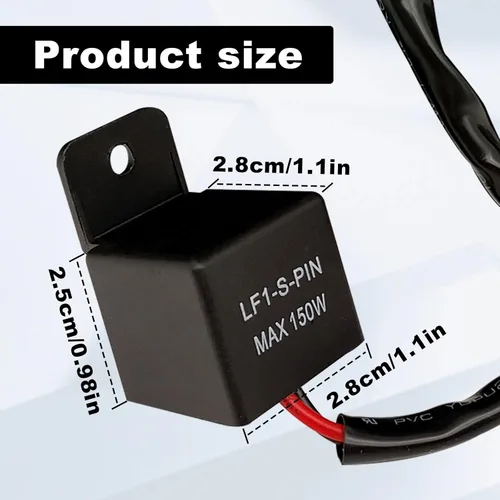 Miniatura 2 de Relé intermitente LED de 2 pines, relé de 12 V para relés de señal de giro LED de coche, relé de flash ajustable, kit de conectores de cableado