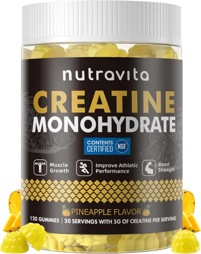 Miniatura 17 de Nutravita Certificado NSF Creatina Gomita - Gomitas de Monohidrato de Creatina para Hombres y Mujeres - 5g de Monohidrato de Creatina por Porción