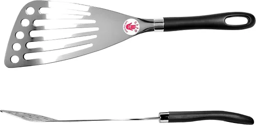 Miniatura 5 de Espátula de mano izquierda de acero inoxidable de Seki Japón, espátula para huevos y pescado - volteador ranurado, utensilios para voltear huevos 30