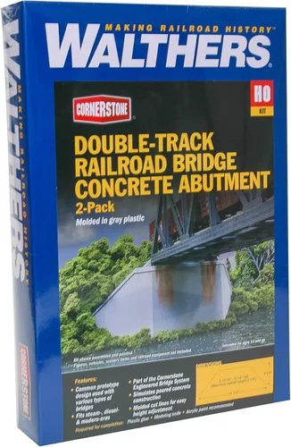 Miniatura 5 de Walthers Cornerstone Puente de ferrocarril de doble vía Pilar concreto pkg(2) 933-4553 HO Escala Modelo Ferrocarril - Kit de estructura