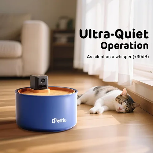 Miniatura 8 de iPettie Fuente de agua de cerámica para gatos, dispensador de agua inalámbrico para mascotas de 3.5 L/118 onzas con 3 modos de agua, bomba ultra