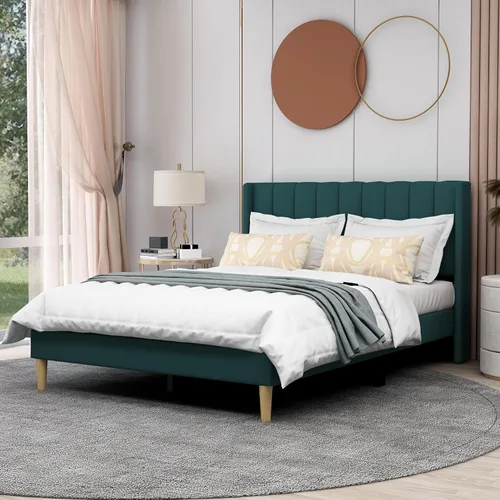 Miniatura 10 de AGARTT Marco de Cama Plataforma Tapizada Tamaño Queen con Cabecero y Pie de Cama/Soporte de Listones de Madera/No Necesita Somier/Fácil Montaje