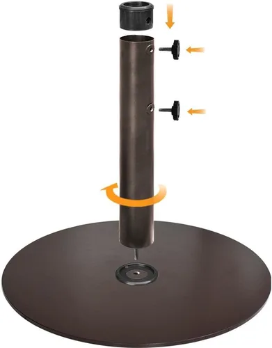 Miniatura 4 de EliteShade USA - Base redonda resistente para sombrilla de hasta 140 libras, con placa de acero para patio al aire libre, jardín o mesa de patio