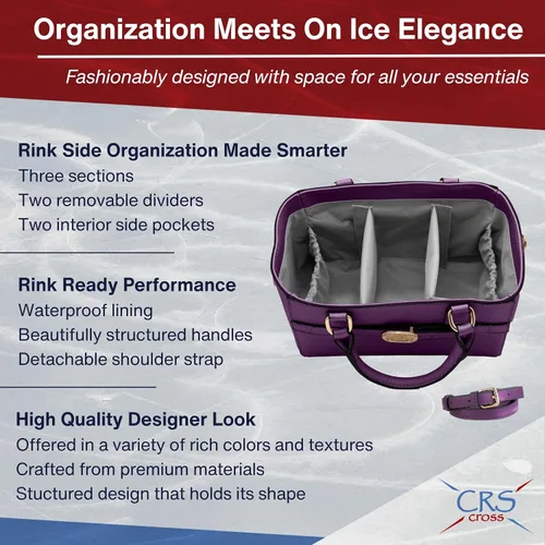 Miniatura 4 de CRS Cross Rink Side Tote. Ice Skating Accessory Bag-Figure Skating, Roller, Inline Skaters, Dance, Cheer.Organizes Guards Water Bottle Phone