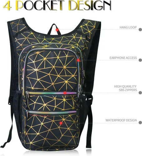 Miniatura 3 de Paquete de hidratación, mochila de agua con vejiga de hidratación de 3 L, aislamiento ligero, esencial para festivales, mochila de hidratación rave