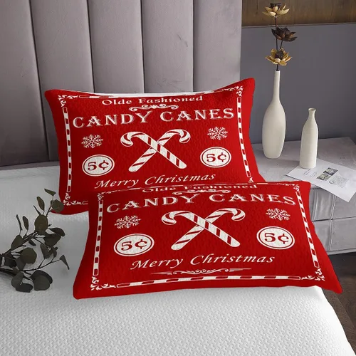 Miniatura 4 de jejeloiu Colcha de Navidad para niños y niñas, con cita de Navidad, tamaño individual, juego de colcha con estampado de bastones de caramelo