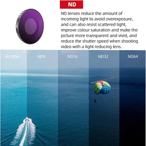 Miniatura 3 de Juego de filtros ND compatibles con DJI Osmo Action 3 Cámara, ND8, ND16, ND32 ND64 Filtro ND Variable Lente Obturador Filtro de Buceo Accesorio
