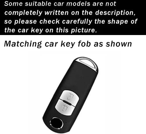 Miniatura 2 de ontto Llavero de coche de 2 botones para Mazda 3 6 CX-3 CX-5 CX-7 CX-9 MX-5 Llavero Luz Textura de Carbono Cubierta de Llave Remoto Inteligente Negro