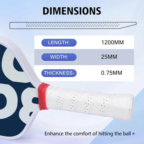 Miniatura 6 de Paquete de 6 cintas de agarre de pickleball antideslizantes, absorben el sudor y extra largas, adecuadas para tenis, squash, bádminton, caza, hockey