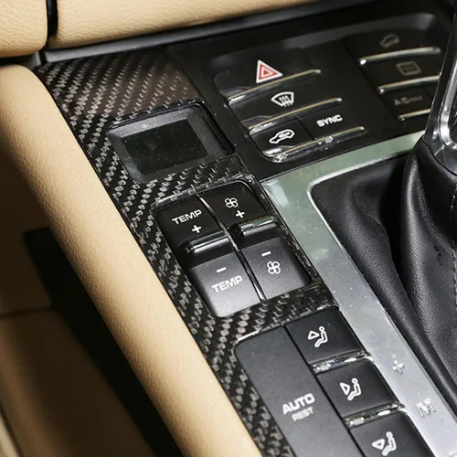 Miniatura 8 de Cubierta decorativa de panel de botones multifunción para Porsche Macan 2014-2020, accesorios interiores de fibra de carbono real Ultra-Light
