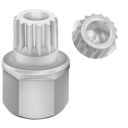 Miniatura 28 de Llave de tuerca de bloqueo de rueda de 11/15PT compatible con BMW, enchufe de tuerca de bloqueo de rueda AdaPTer, herramienta de extracción
