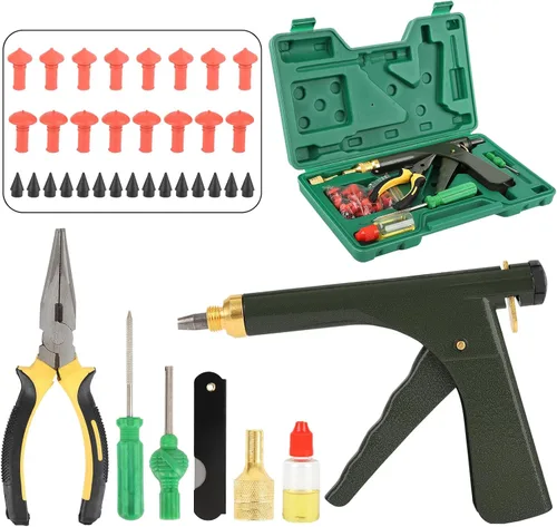 Kit de reparación de motocicleta con tapón de seta - Arregla un pinchazo con tapones de neumáticos, kit de parches de neumáticos y kit de tapones de