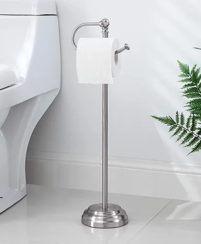 Miniatura 2 de Soporte para rollos de papel higiénico SunnyPoint clásico para baño de pie libre Cepillo Cromo
