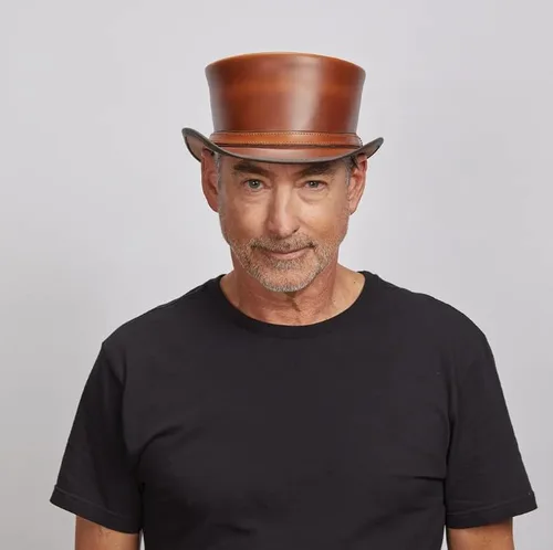 Miniatura 2 de American Hat Makers Hampton - Sombrero de cuero para hombre y mujer, sombrero de ala ancha moldeable