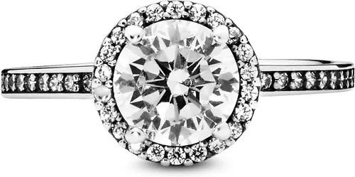 Miniatura 2 de PANDORA Anillo Classic Elegance, plata de ley, circonita cúbica transparente, talla 7, Plata de ley, circonita