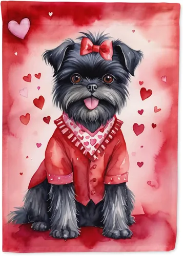 Miniatura 123 de Caroline's Treasures DAC5292CHF - Bandera de Border Collie My Valentine House para porche, grande, con manga para porche, para colgar en la pared