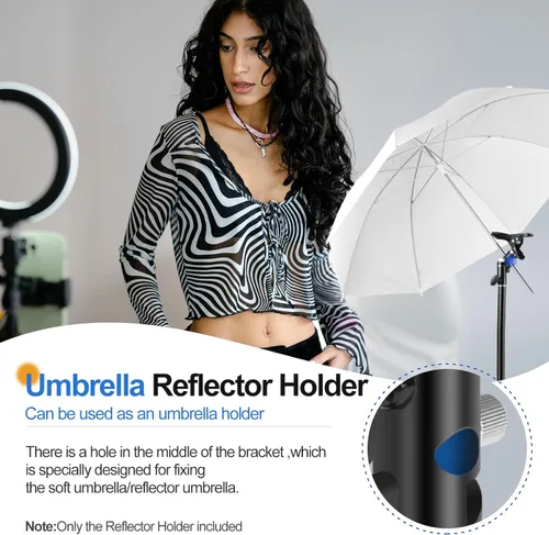 Miniatura 6 de Soporte para reflector de fotografía EMART, abrazadera de metal de 5/8 pulgadas de servicio pesado para estudio fotográfico y de video, clip
