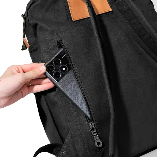Miniatura 7 de Mochila de lona Gootium para mujeres, estilo vintage con cierre de cremallera, mochila casual para hombres, de tela, para viajes al aire libre