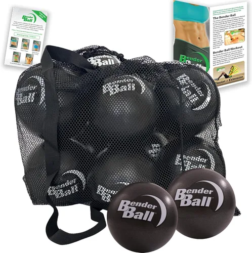 Paquete oficial de estudio (juego de 12, negro), pelota de pilates suave original de 9 pulgadas, pelota de ejercicio pequeña para barra, yoga,