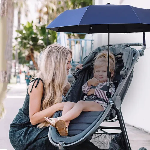Miniatura 5 de Sombrilla universal para bebé, cochecito de bebé, protección solar para cochecitos, paraguas impermeable para carritos, bicicleta, silla de ruedas