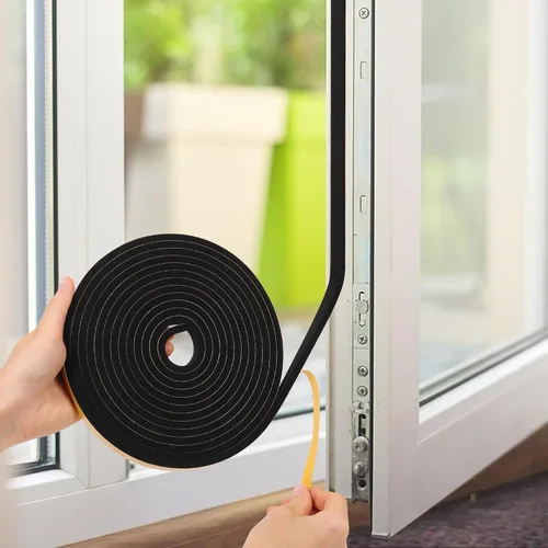 Miniatura 7 de 16 pies de sellado de clima (1 pulgada X 1/4 pulgada) para puerta y ventana, cinta de espuma de alta densidad, insonorización, tira de aislamiento