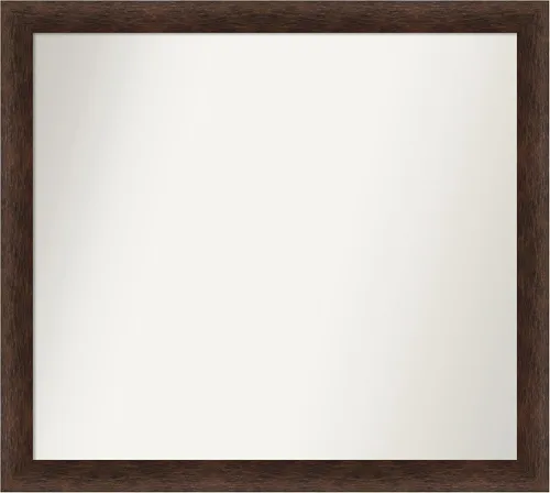 Miniatura 52 de Amanti Art Espejo de pared personalizado no biselado (24 x 27 pulgadas), marco estrecho de nogal chipre - varios tamaños personalizados - Espejo