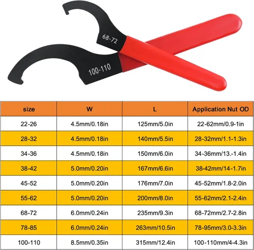 Miniatura 2 de Juego de llaves helicoidales de choque ajustables, llave universal para ajustes de bobina/sistema de suspensión y equilibrio de peso, llaves