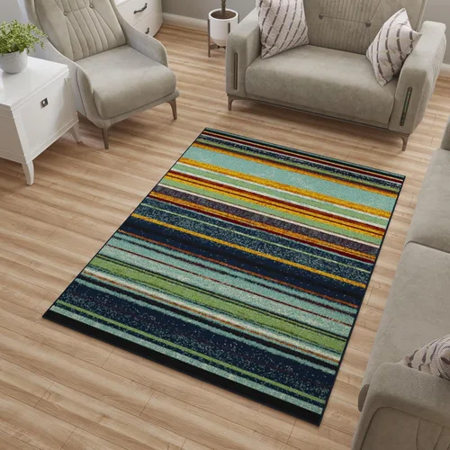 Miniatura 28 de Ottomanson Alfombras de 5 x 6 pies 6 pulgadas para sala de estar, alfombra de área para dormitorio, antideslizante, duradera y grande para zonas