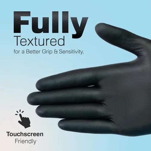 Miniatura 4 de Raxwell Guantes desechables de nitrilo – Diseño sin látex – Guantes médicos resistentes a pinchazos – Agarre texturizado para preparación